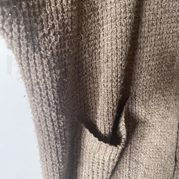 American Eagle Outfitters Beige XS Open Front Knit Longline Cardigan Sweater - Picture 5 of 8